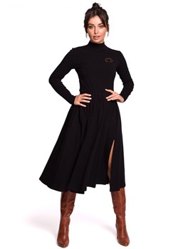 B130 Spódnica midi rozkloszowana - czarna ze sklepu Świat Bielizny w kategorii Spódnice - zdjęcie 85517694