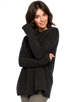 BK009 Sweter zakładany przez głowę - antracyt ze sklepu Świat Bielizny w kategorii Swetry damskie - zdjęcie 85518944