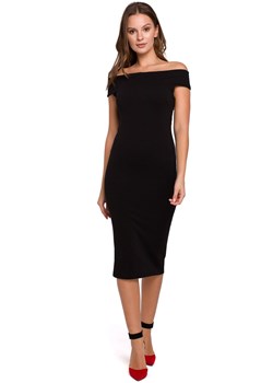 K001 Sukienka dzianinowa - czarna ze sklepu Świat Bielizny w kategorii Sukienki - zdjęcie 85547360