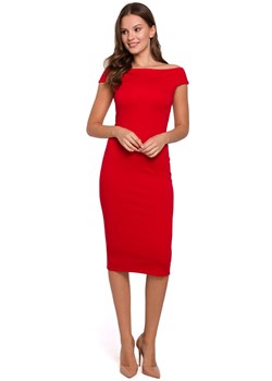 K001 Sukienka dzianinowa - czerwona ze sklepu Świat Bielizny w kategorii Sukienki - zdjęcie 85547362