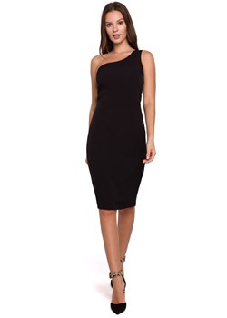 K003 Sukienka na jedno ramię - czarna ze sklepu Świat Bielizny w kategorii Sukienki - zdjęcie 85547374