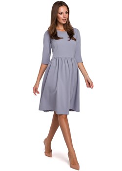 K010 Sukienka rozkloszowana - gołębia ze sklepu Świat Bielizny w kategorii Sukienki - zdjęcie 85547401