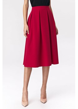 Rozkloszowana czerwona spódnica midi  - SP50 ze sklepu Świat Bielizny w kategorii Spódnice - zdjęcie 85553784