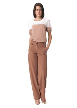 Karmelowe spodnie palazzo - SD38 ze sklepu Świat Bielizny w kategorii Spodnie damskie - zdjęcie 85556830