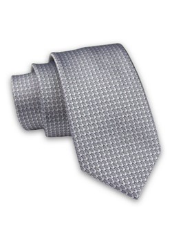 Szary Elegancki, Męski Krawat -ALTIES- 7cm, Stylowy, Klasyczny, Jednokolorowy, w Drobny Wzór KRALTS0414 ze sklepu JegoSzafa.pl w kategorii Krawaty - zdjęcie 85581101