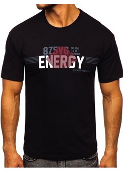Czarny T-shirt męski z nadrukiem Denley 14333 ze sklepu Denley w kategorii T-shirty męskie - zdjęcie 85899112