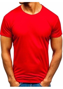 T-shirt męski bez nadruku czerwony Denley 2005 ze sklepu Denley w kategorii T-shirty męskie - zdjęcie 86534342