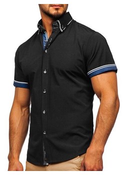 Koszula męska z krótkim rękawem czarna Bolf 2911-1 ze sklepu Denley w kategorii Koszule męskie - zdjęcie 86781732