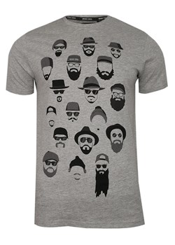 Szary T-Shirt (Koszulka) z Nadrukiem -BRAVE SOUL- Męski, Okrągły Dekolt, Twarze, Brodacz, Barber TSBRSSS20BERGXgreymarl ze sklepu JegoSzafa.pl w kategorii T-shirty męskie - zdjęcie 86986444