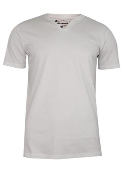 Biały Bawełniany T-Shirt -PAKO JEANS- Męski, Krótki Rękaw, Dekolt w Serek z Guzikami, BASIC TSPJNSmBIALYguzik ze sklepu JegoSzafa.pl w kategorii T-shirty męskie - zdjęcie 87388784