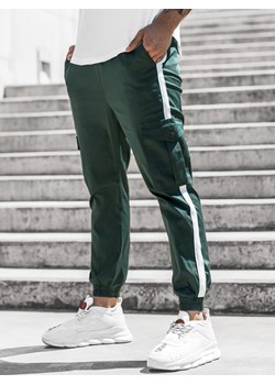 Spodnie męskie chino joggery ciemno-zielone OZONEE DJ/5580 ze sklepu ozonee.pl w kategorii Spodnie męskie - zdjęcie 87394194