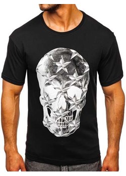 Czarny T-shirt męski z nadrukiem Bolf 6300 ze sklepu Denley w kategorii T-shirty męskie - zdjęcie 87743420