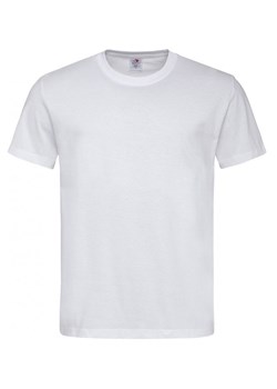 Biały Bawełniany T-Shirt Męski Bez Nadruku -STEDMAN- Koszulka, Krótki Rękaw, Basic, U-neck TSJNPLST2000white ze sklepu JegoSzafa.pl w kategorii T-shirty męskie - zdjęcie 88051262