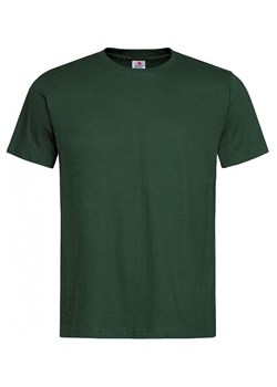 Butelkowy Zielony Bawełniany T-Shirt Męski Bez Nadruku STEDMAN Koszulka, Krótki Rękaw, Basic, U-neck TSJNPLST2000bottlegreen ze sklepu JegoSzafa.pl w kategorii T-shirty męskie - zdjęcie 88051270