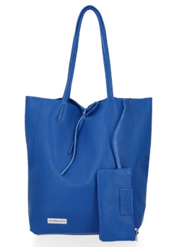 Shopper bag Vittoria Gotti bez dodatków skórzana matowa 
