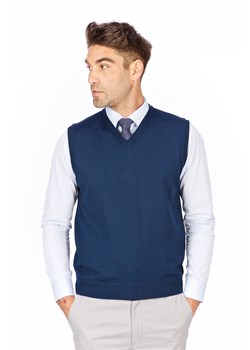 Sweter męski kamizelka jasnogranatowy regular ze sklepu Lanieri.pl w kategorii Kamizelki męskie - zdjęcie 89213384