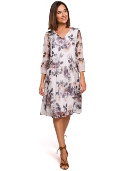 S214 Sukienka szyfonowa z obniżoną linią talii - model 1 ze sklepu Świat Bielizny w kategorii Sukienki - zdjęcie 89474383