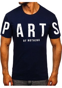 Granatowy t-shirt męski z nadrukiem Bolf 1180 ze sklepu Denley w kategorii T-shirty męskie - zdjęcie 89842053
