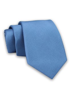Niebieski Elegancki Klasyczny Męski Krawat -Angelo di Monti- 7 cm, Jednokolorowy, w Delikatne Prążki KRADM1764 ze sklepu JegoSzafa.pl w kategorii Krawaty - zdjęcie 91328434