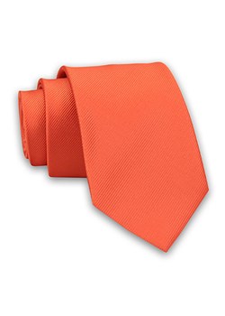 Pomarańczowy Elegancki Klasyczny Męski Krawat -Angelo di Monti- 7 cm, w Delikatne Prążki KRADM1766 ze sklepu JegoSzafa.pl w kategorii Krawaty - zdjęcie 91328440