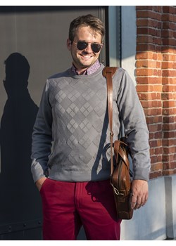 Hugo - popiel ze sklepu Swetry Lasota w kategorii Swetry męskie - zdjęcie 91622683