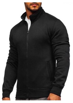 Czarna bluza męska na stójkę rozpinana Denley B2002 ze sklepu Denley w kategorii Bluzy męskie - zdjęcie 92287750