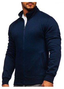 Granatowa bluza męska na stójkę rozpinana Denley B2002 ze sklepu Denley w kategorii Bluzy męskie - zdjęcie 92287760