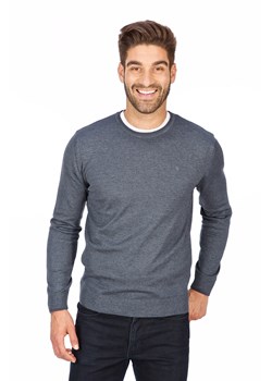 Sweter męski półgolf niski  ciemnoniebieski - slim ze sklepu Lanieri.pl w kategorii Swetry męskie - zdjęcie 92503493
