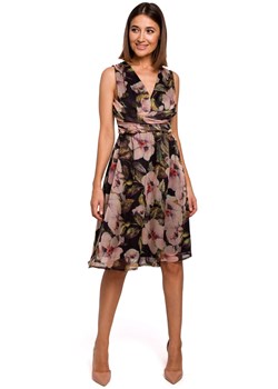 S225 Sukienka szyfonowa bez rękawów i z dekoltem - model 3 ze sklepu Świat Bielizny w kategorii Sukienki - zdjęcie 92527992