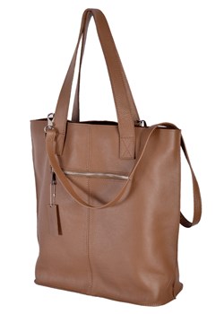 Shopper bag Designs Fashion brązowa matowa na ramię 