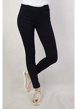 Granatowe spodnie skinny z gumą w pasie ze sklepu olika.com.pl w kategorii Spodnie damskie - zdjęcie 93134201