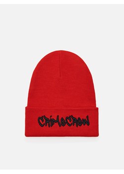 Cropp - Czapka beanie z naszywką - czerwony ze sklepu Cropp w kategorii Czapki zimowe męskie - zdjęcie 93387663