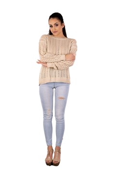 Etsaman Beige sweter ze sklepu Świat Bielizny w kategorii Swetry damskie - zdjęcie 93562743