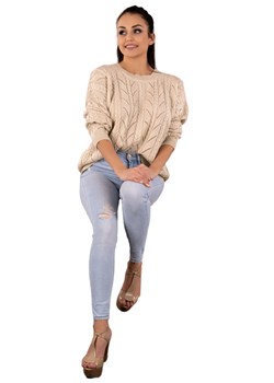 Marynesta Beige sweter ze sklepu Świat Bielizny w kategorii Swetry damskie - zdjęcie 93562790