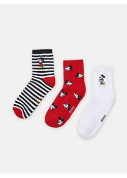 Cropp - 3 pack skarpet Mickey Mouse - czerwony ze sklepu Cropp w kategorii Skarpetki damskie - zdjęcie 93872010