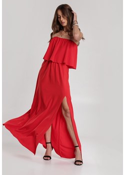 Czerwona sukienka Renee maxi gładka 