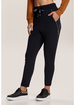 Granatowe Spodnie Yseriesh ze sklepu Renee odzież w kategorii Spodnie damskie - zdjęcie 94991701