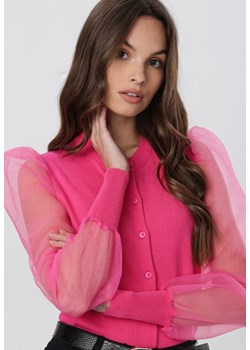 Różowy Kardigan Tanisha ze sklepu Born2be Odzież w kategorii Swetry damskie - zdjęcie 95000592