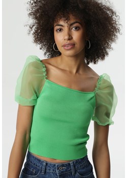 Zielona Bluzka Nida ze sklepu Born2be Odzież w kategorii Bluzki damskie - zdjęcie 95000613