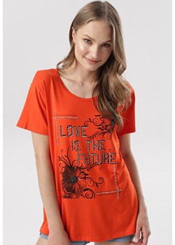 Pomarańczowa Bluzka Aenia ze sklepu Born2be Odzież w kategorii Bluzki damskie - zdjęcie 95006180