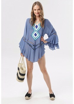 Niebieska Tunika Raylee ze sklepu Born2be Odzież w kategorii Odzież plażowa - zdjęcie 95008882