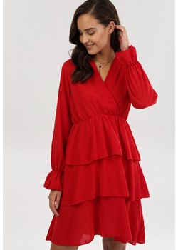 Czerwona Sukienka Hawkchaser ze sklepu Born2be Odzież w kategorii Sukienki - zdjęcie 95033201