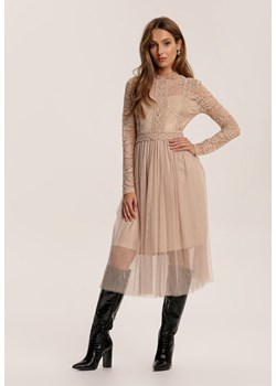 Beżowa Sukienka Aeznessa ze sklepu Renee odzież w kategorii Sukienki - zdjęcie 95865933