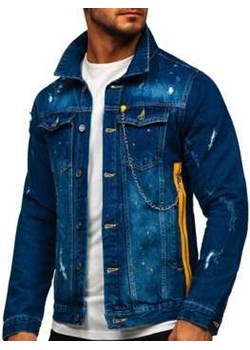 Granatowa jeansowa kurtka męska Bolf 3-4 ze sklepu Denley w kategorii Kurtki męskie - zdjęcie 97138571
