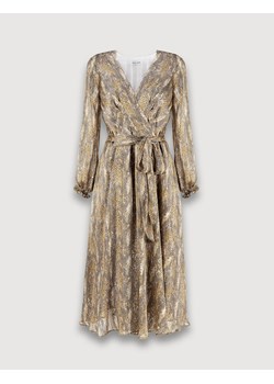 Kopertowa beżowo-złota sukienka MOLTON
