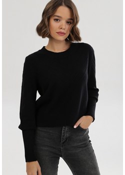 Czarny Sweter Zaurg ze sklepu Born2be Odzież w kategorii Swetry damskie - zdjęcie 97554493