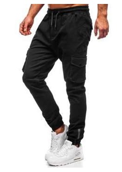 Spodnie męskie joggery bojówki czarne Bolf 0705 ze sklepu Denley w kategorii Spodnie męskie - zdjęcie 97571212