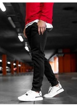 Spodnie męskie joggery dresowe czarne Denley XW01-B ze sklepu Denley w kategorii Spodnie męskie - zdjęcie 98031603