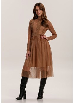 Ciemnobeżowa Sukienka Aeznessa ze sklepu Renee odzież w kategorii Sukienki - zdjęcie 98085862