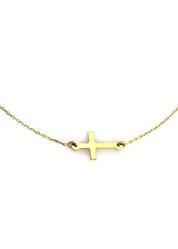 Złoty naszyjnik 585 celebrytka z krzyżykiem gładki krzyż ze sklepu LOVRIN w kategorii Naszyjniki - zdjęcie 98126294